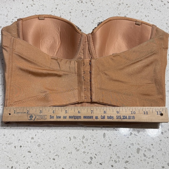 Windsor Sparkle and Shine Rose Gold  rhinestone Bustier Top strapless SZ M bling - Picture 3 of 8
